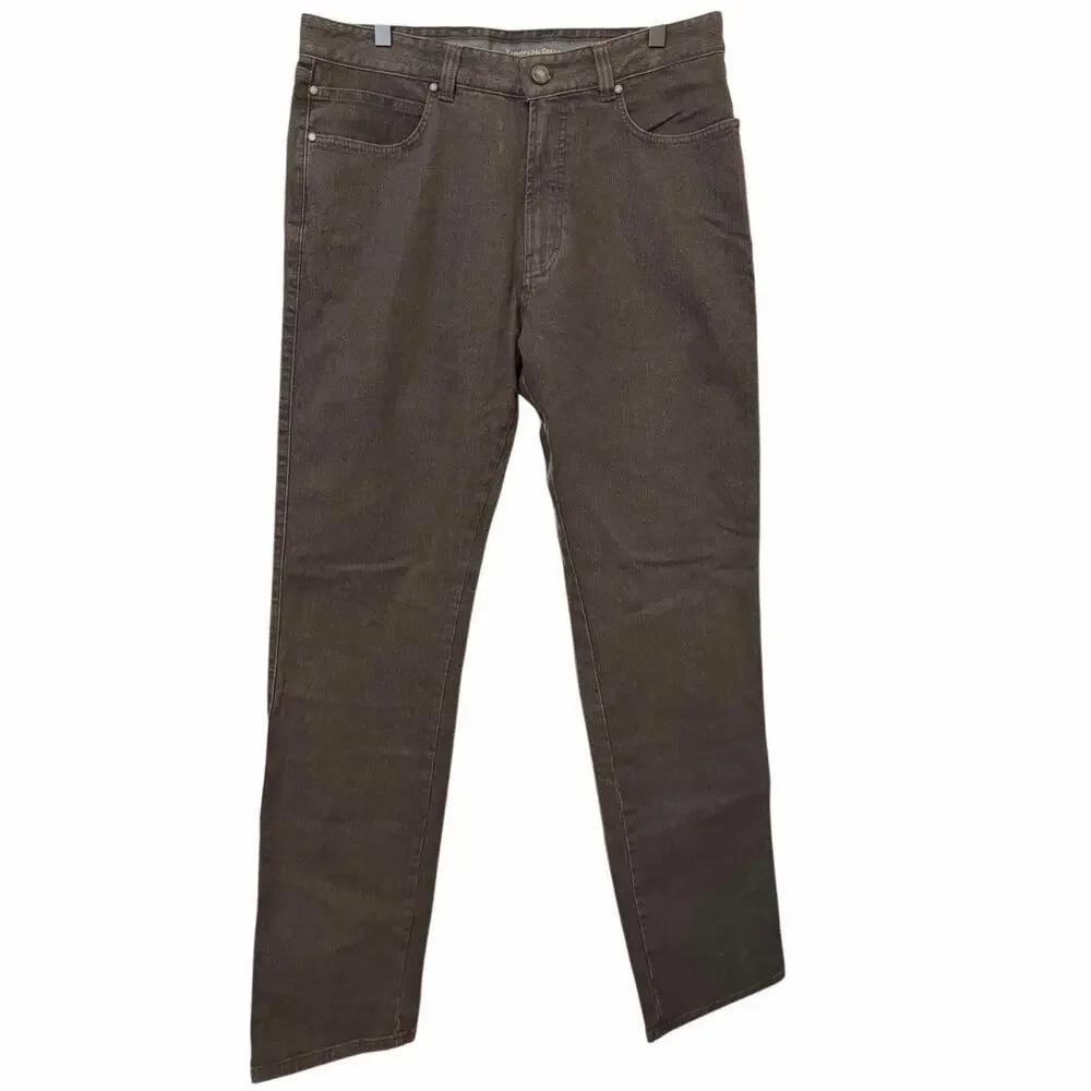 Ermenegildo Zegna Mens Pants Tailored Fit Straight Leg Jeans Size 34 NWT Stained